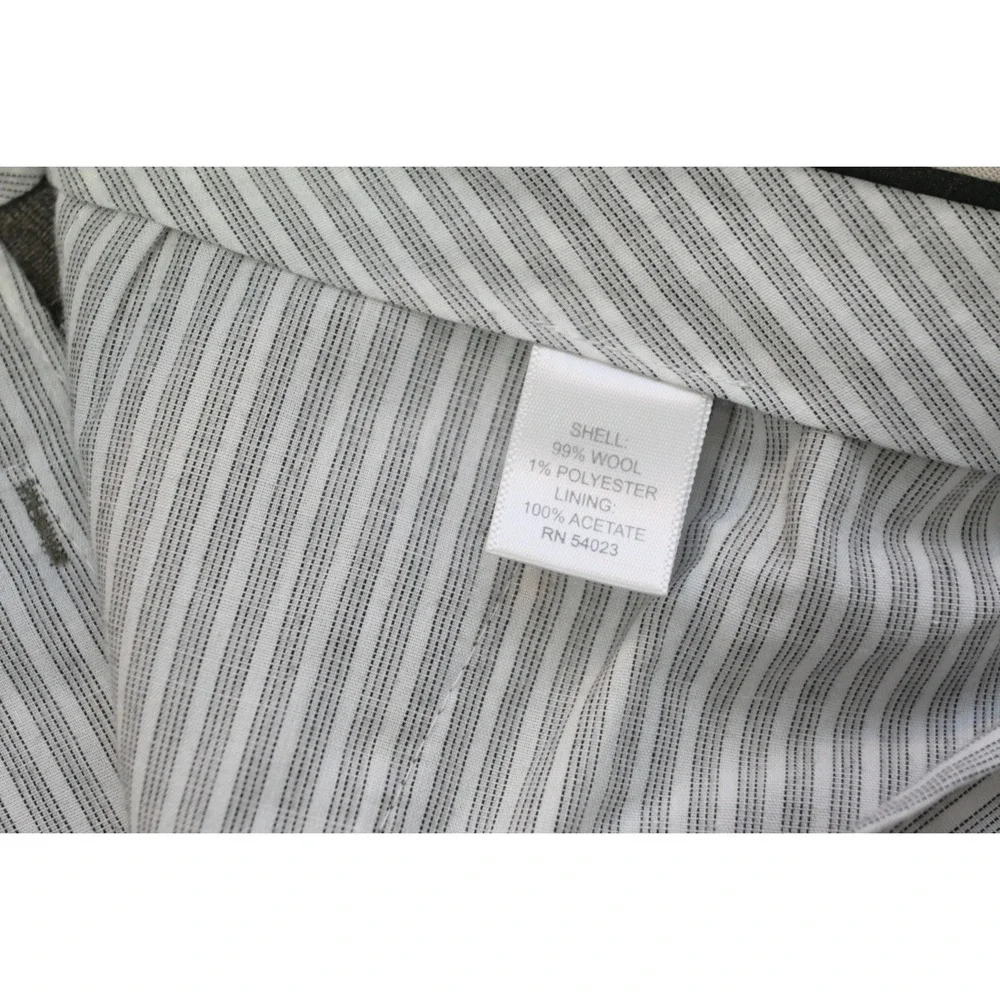 Banana Republic Dress Pants Mens 32x34 Grey Plaid Tailored Slim Fit Wool EUC